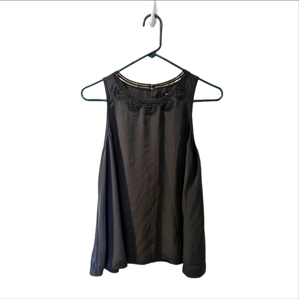 Madewell Scallop Lace Eyelet Detail Flowy Boho Tank Top Blouse